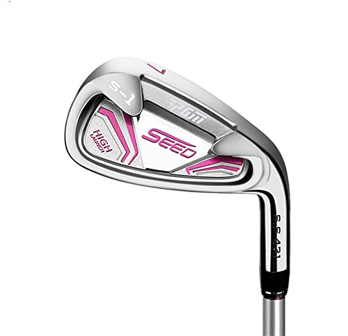 Hierros de golf para niños #7 Loft 36 grados diestros eje de carbono club de golf para niños y niñas de 3 a 12 años deportes al aire libre club individual (#7 (rosa), edad 6-8)