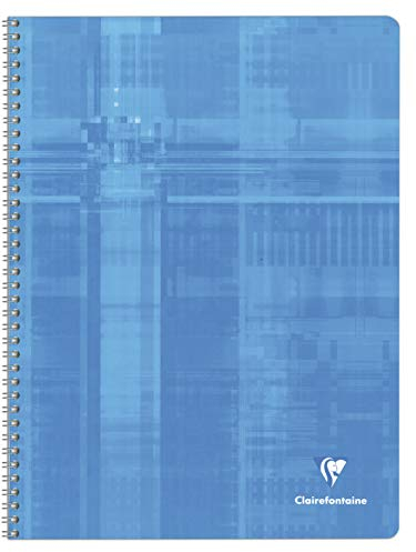 Clairefontaine 8351C Un Cahier à Spirale - 24x32 cm - 180 Pages Grands Carreaux - Papier Blanc 90 g - Couverture Carte Pelliculée Couleur Aléatoire