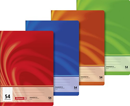 Brunnen 104344502 Vokabelheft (A4 Premium, 32 Blatt, liniert, 2 Teilungslinien) 1 Stück