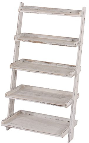 Regal Standregal Pflanzregal Blumenständer, 119x64x38cm, Shabby-Look, Vintage - weiß