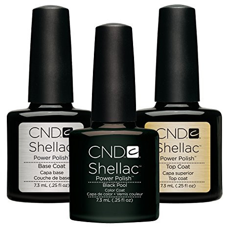 CND Original Shellac Black Pool Plus Base Coat Plus Top Coat 7.3 ml 1er Set 1 x 22 ml