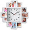 levandeo Fotouhr 40x40cm Wanduhr für 12 Fotos - Kunststoff weiß - Fotogalerie Bilderrahmen Bildergalerie Fotocollage Fotorahmen Uhr Bilderuhr