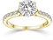 Verlobungsring Gold Damen mit Stein (15 Zirkonia Steine) mit Etui Gravur Ich liebe Dich (Silber 925 hochwertig vergoldet) Antragsring Heiratsantrag Ring Verlobung Frau Gelbgold wie Diamant