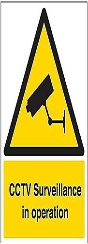 V Safety Security Notice, CCTV Surveillance Camera In Use Sign - 300mm x 400mm - 1mm Rigid Plastic