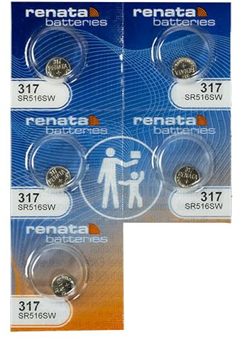 Renata Batterie per orologio 317/SR516SW (confezione da 5)