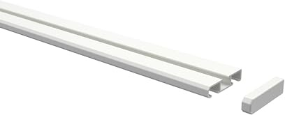 INTERDECO Gardinenschiene und Vorhangschiene 1- und 2-läufig aus Aluminium, flache Deckenschiene mit Wendeprofil, Weiß, zur einfachen Montage, Typ 15200300, 220 cm