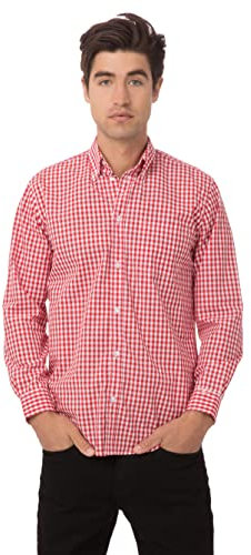Chef Works Chemise habillée Vichy pour Homme, Carreaux Rouges et Blancs, 3XL