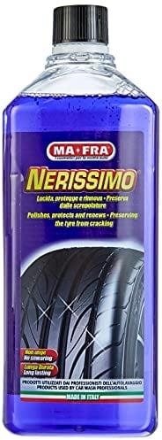 Mafra, Nerissimo, Noir Liquide concentré pour pneus à Haut Pouvoir Couvrant, protège, ravive et préserve la Couleur des pneus sans graissage, Format 1000 ML