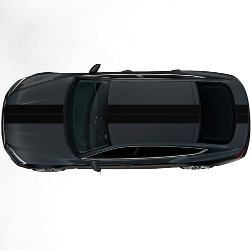 Kiwistar - Autoaufkleber Rallye Streifen - 2 Sticker 15 x 400 cm - schwarz glänzend - selbstklebend - Viperstreifen für Auto, Motorhaube, Karosserie - Tuning Aufkleber Racing Deko