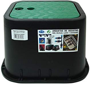 S&M 760808 Arqueta para riego enterrado 2 salidas, Color Negro/Verde