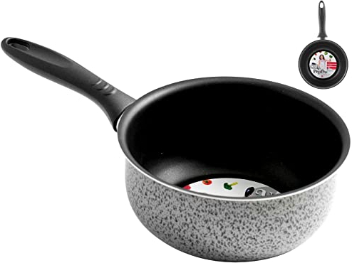 HOME Salt Peper Cazuela Un Mango Antiadherente Sal Pimienta Cm 20 Olla de cocción, Metal, Multicolor, 20 cm