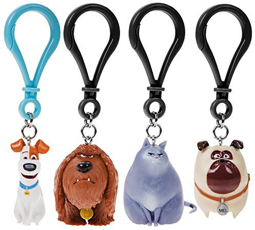 Pets 4X Plastik Figuren Schlüsselanhänger mit Bag Clip ca.4cm
