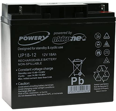 Powery Batería de Gel Compatible con FIAMM Modelo FG21803 12V 18Ah
