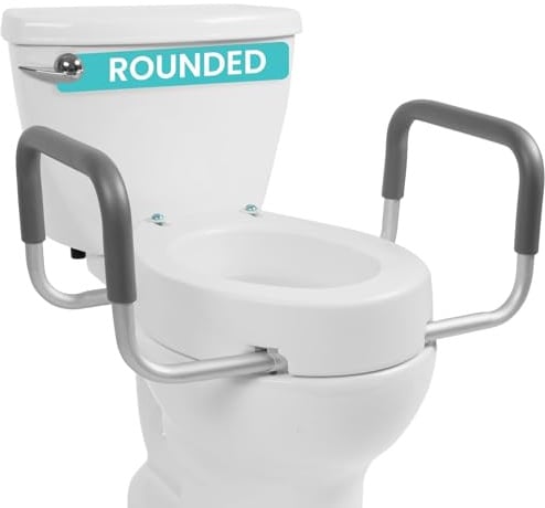 Vive Réhausseur de WC avec poignées pour handicapés – Chaise de sécurité pour salle de bain – Portable, haute et surélevée pour personnes âgées (standard)