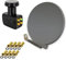 Premium X Deluxe 100 cm Anthrazit Sat Antenne Satelliten Schüssel Spiegel Alu mit einem Quad LNB 4 Teilnehmer für den Direktanschluss mit F-Stecker