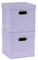 Household Essentials 814-1 Café Cube Bin Storage Set with Lids and Handles | 2 Pack, Purple Linen