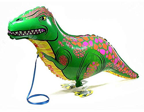 Kopper-24 Airwalker Ballon T-Rex Dinosaurier - laufendender Tier Luftballon Helium Walking Folienballon Deko für Kinder Geburtstag Party Hochzeit Kinder Geschenk JGA Dekoration Tierballons Laufen