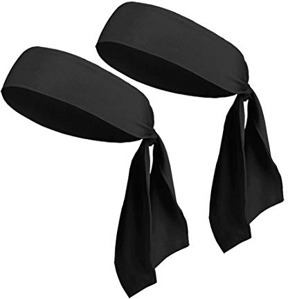 LIMOSUNO Stirnband für Herren und Frauen/Kinder / Mädchen/Jungen, Piraten-Halstuch, Damen, 2pack Black, Einheitsgröße