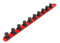 TEKTON 3/4 Inch Drive x 18 Inch Socket Rail, 10 Clips (Red) | OSR33110 | Made in USA