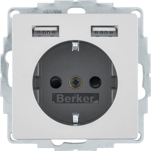 Berker Steckdose SCHUKO/USB, Q.1/3/7/9 alu 48036084