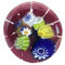 Bague en verre de Murano, bague en verre faite à la main, bague Millefiori, bague en verre, bague réglable, taille unique, certificat d'authenticité, grosse bague déclaration 2,3 cm, Adjustable, Verre