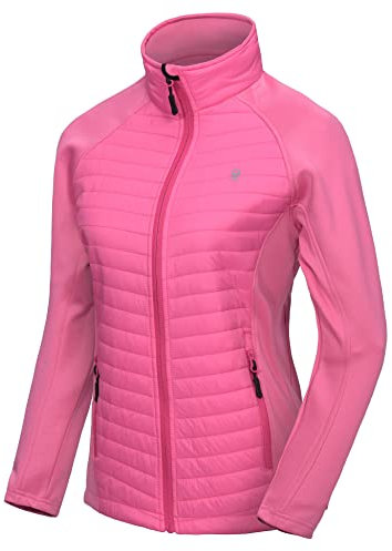 Little Donkey Andy Isolierte Wanderjacke Damen Atmungsaktiv Thermo Running Hybrid Jacke Leicht Warm Pink XS