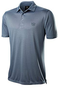 Wilson Staff Herren Golf-Poloshirt, WILSON STAFF STRIPE POLO, Polyester, Hellblau, Gr. S, WGA700730SM