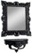 artissimo Wandspiegel SCHWARZ mit Konsole Barock Antik 45x38 Flurspiegel Badspiegel mit Ablage Wanddeko Prunkspiegel 3047+cp69 Set