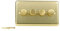 Volex 4 Gang Light Dimmer Flush/Angled Switches Socket Toggles (Brushed Brass (Gold) Angled)