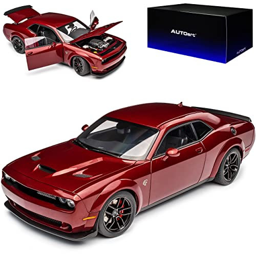 AUTOart Dodge Challenger SRT Hellcat Widebody LC Coupe Octane Violett Rot Modell Ab 2008 Version ab 2018 71739 1/18 Modell Auto mit individiuellem Wunschkennzeichen