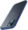 TENDLIN Kompatibel mit iPhone 12 Hülle/iPhone 12 Pro Hülle Matte Transluzent Kratzfest PC Rückseite und TPU Stoßstange Schutz Handyhülle iPhone 12 / iPhone 12 Pro - Blau