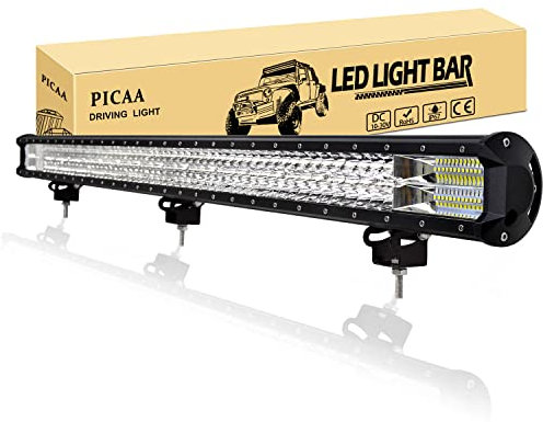 PICAA LED Arbeitsscheinwerfer 45 Zoll 114CM 612W Lichtbalken 12V 24V 6000K Zusatzscheinwerfer Bar Spot Flutlicht Kombination Arbeit Licht für SUV Offroad ATV UTV Traktor 4x4 Auto