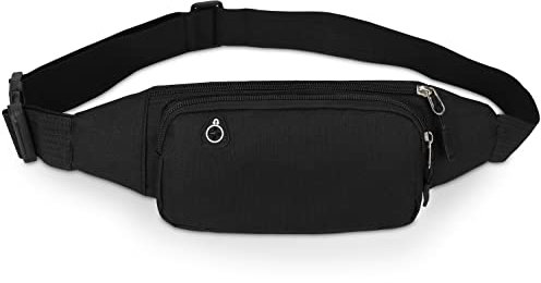 Marsupio Sportivo Marsupio Running Uomo Donna Cintura da Corsa per telefono Samsung Huawei Jogging Viaggio Trekking Bicicletta (Nero)