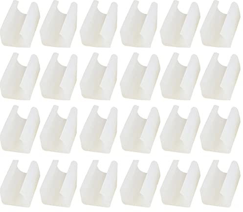 Lot de 24 colliers de serrage en forme de U en silicone pour pieds de meubles de 12 mm de diamètre (blanc)