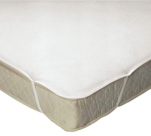 Erwin Müller Kalmuck-Molton Matratzenauflage bis 20 cm Höhe geeignet - saugstark, strapazierfähig, Übereckgummibänder, Kochfest und trocknergeeignet - Größe 90x200 cm