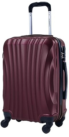 R.Leone Ryanair 55x40x20cm Valigia Trolley Bagaglio a mano Rigido Ultraleggero in ABS 4 Ruote smontabile Rimovibili Autonome 20373N (Valigia 55X40X20cm, Bordò)
