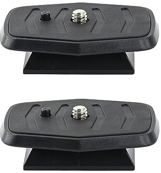 Foto&Tech 2 Stück 44 mm Stativ-Schnellwechselplatte, Kamera-Adapter für Stativ mit 1/4-Zoll-20-Schraube, Ersatz für DSLR-Kameras, Camcorder, kompatibel mit Targus Vista und anderen Stativen