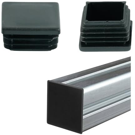 Endkappen Abdeckkappen 60x60mm 4 Stück für Stahl Aluminium Kunststoff eckige Quadratstopfen Rohrstopfen für Vierkantrohr witterungsbeständige Endstopfen