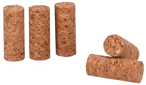 Acan Tradineur - Pack de 5 tapones cilíndricos de corcho para botellas, garrafas, botes, frascos, bar, restaurante, vino, aceite, 19 x 19 x 50 mm