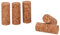 Acan Tradineur - Pack de 5 tapones cilíndricos de corcho para botellas, garrafas, botes, frascos, bar, restaurante, vino, aceite, 19 x 19 x 50 mm