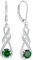 FJ Damen Unendlichkeit Infinity Ohrringe 925 Sterling Silber Hängend Smaragd Mai Geburtsstein Schmuck Geschenke für Frauen Mutter Freundin Mama