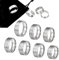 UNICRAFTALE 7 Stück 7 Größen Edelstahl Dreifach Gerillter Rohlingskernring Mit Samtbeuteln Gerillte Fingerringe Set Runder Leerer Ring Für Die Herstellung von Inlay Ringen Schmuck Eheringen