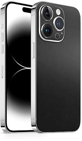 TF Skins kompatibel mit iPhone 14 Pro, Skin Schutzfolie (Matt Schwarz Back Only)