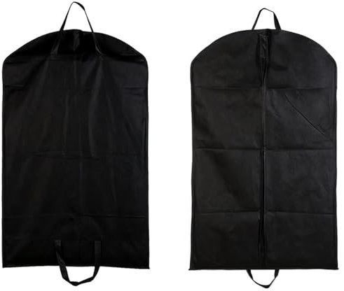 2 Pcs Suit Bags For Men Dust Cover Storage Bag Suit Cover for Suits,Foldable Washable Clear Lightweight Garment Bags for Costumes Suits Coats 60×100cm(Black)