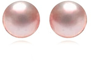 LUXENTER Ohrringe aus Silber und rosa Perle, 8 mm