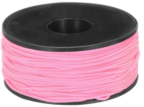 sourcing map 1.18mm x 164 Feet Paracord Micro Cord Rope 100 LB Polyester Braided Cord Spool for Camping Outdoor Jewelry Bracelet, Pink