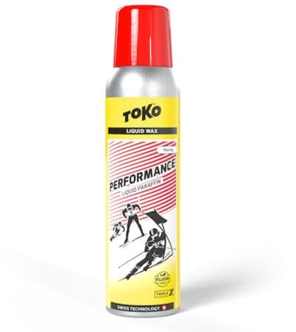 TOKO Performance Liquid Red, Flüssigwachs für Rennläufer, 100 ml | Fluorfreies Skiwachs mit TripleX Technologie zum Aufsprühen, für Rennen und Training bei minus 4 bis minus 12 °C