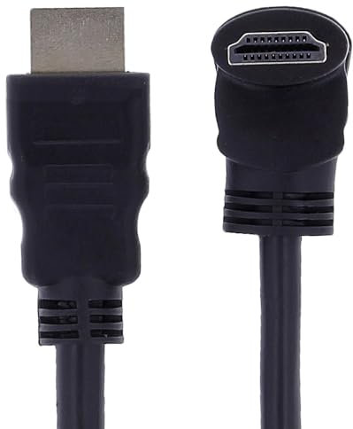 REY Cable HDMI Macho a HDMI, Ultra HD, 4k, Alta Velocidad Codo 90º, 1M, Acodado