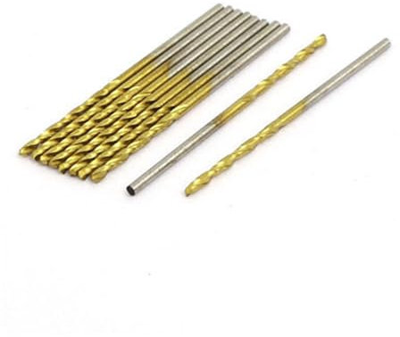10 Stück 1,4 mm Durchmesser 40 mm Länge Titanbeschichteter Spiralbohrer mit geradem Schaft