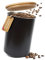 Velura Kaffeedose luftdicht für 1kg Kaffeebohnen aus Edelstahl - Vorratsdose zur Aufbewahrung für Kaffee mit Deckel aus Holz in Schwarz Matt (3000 ml)